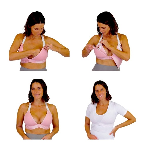 Nurturally  Pink Hands Free Maternity Nursing and Pumping Bra Sz US/Uk 36-44G/F - Picture 1 of 16